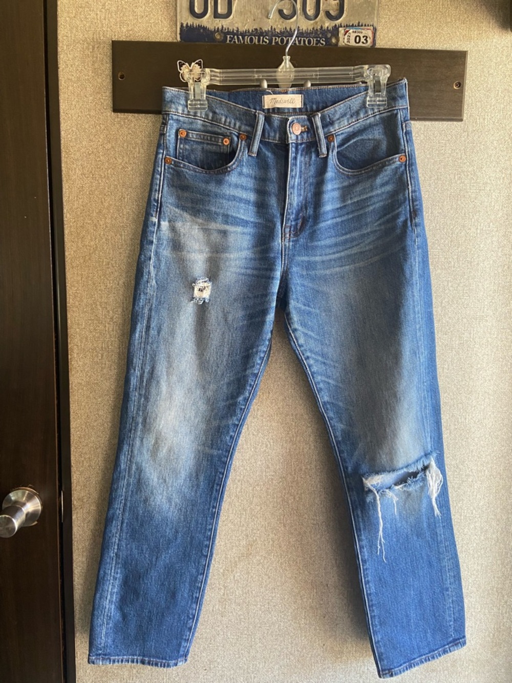 Madewell straight crop size 27 denim jeans medium wash spring closet staple